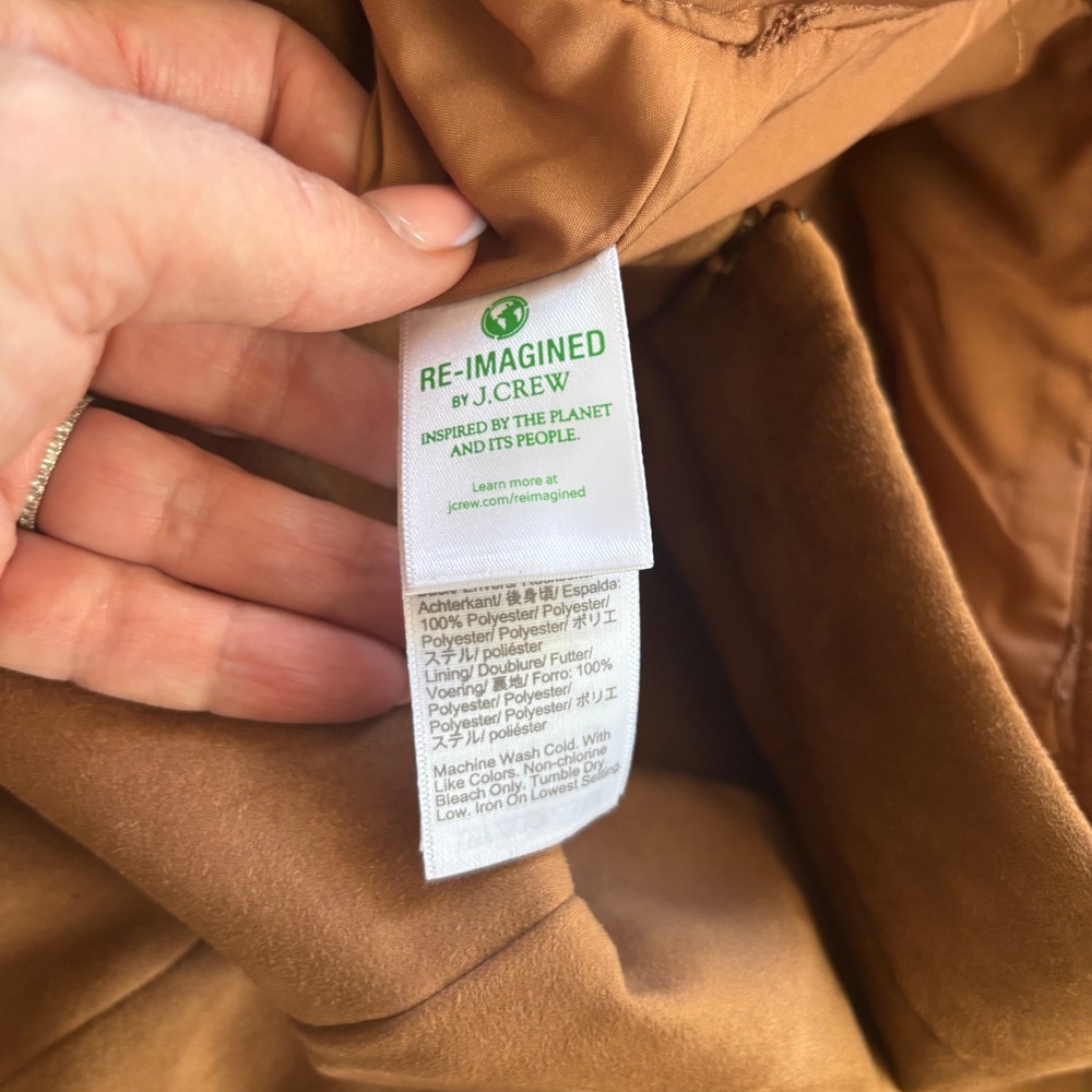 J.Crew Faux Suede Mini Skirt Womens 0 Brown CN435 NWT - Picture 6 of 7